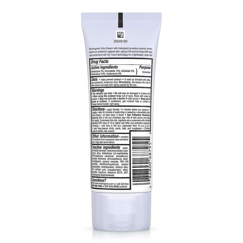 Sunscreen NeutrogenaUltra Sheer Dry Touch SPF 45 Lotion 3 oz. Tube | SurgiMac Dental Supply