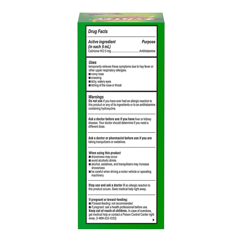 Children's Allergy Relief Zyrtec® 1 mg / 1 mL Strength Solution 4 oz. 50580073005