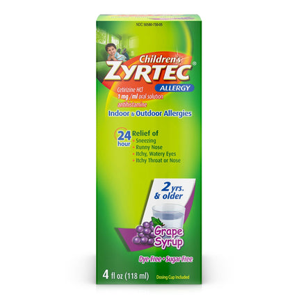 Children's Allergy Relief Zyrtec® 1 mg / 1 mL Strength Solution 4 oz.