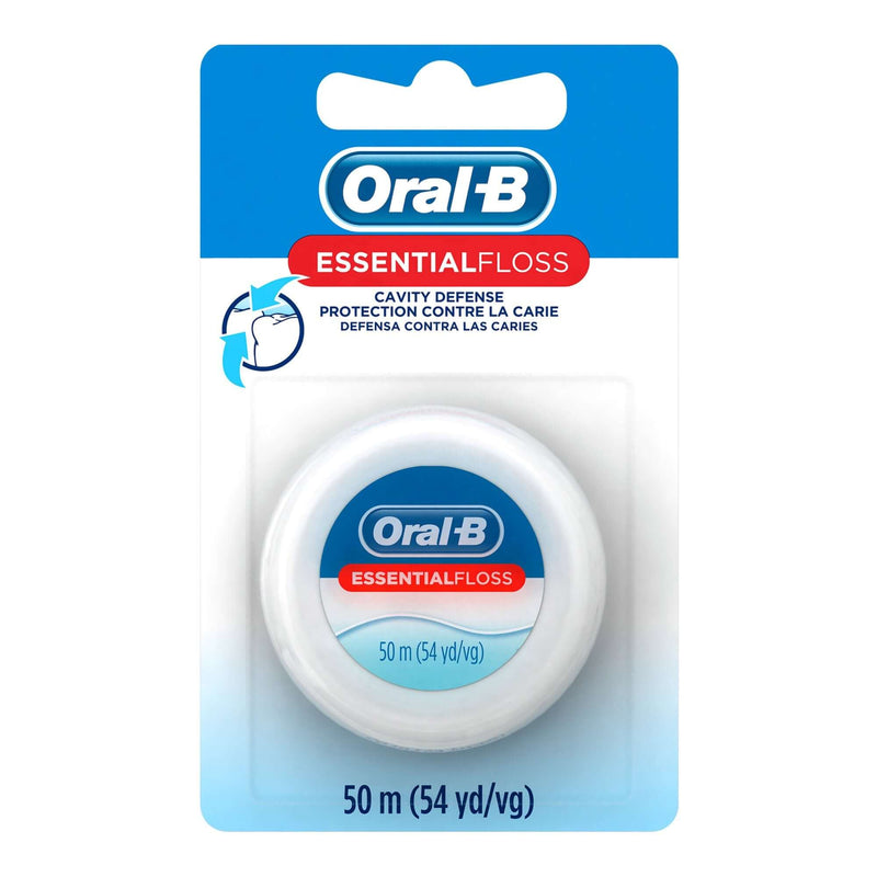 Dental Floss Oral-B Essential Floss Cavity Defense Waxed 54 Yard Unflavored 00041082576