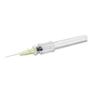Peripheral IV Catheter McKesson 24 Gauge 3/4 Inch Polyurethane Straight Hub Non Blood Control Push Button Safety