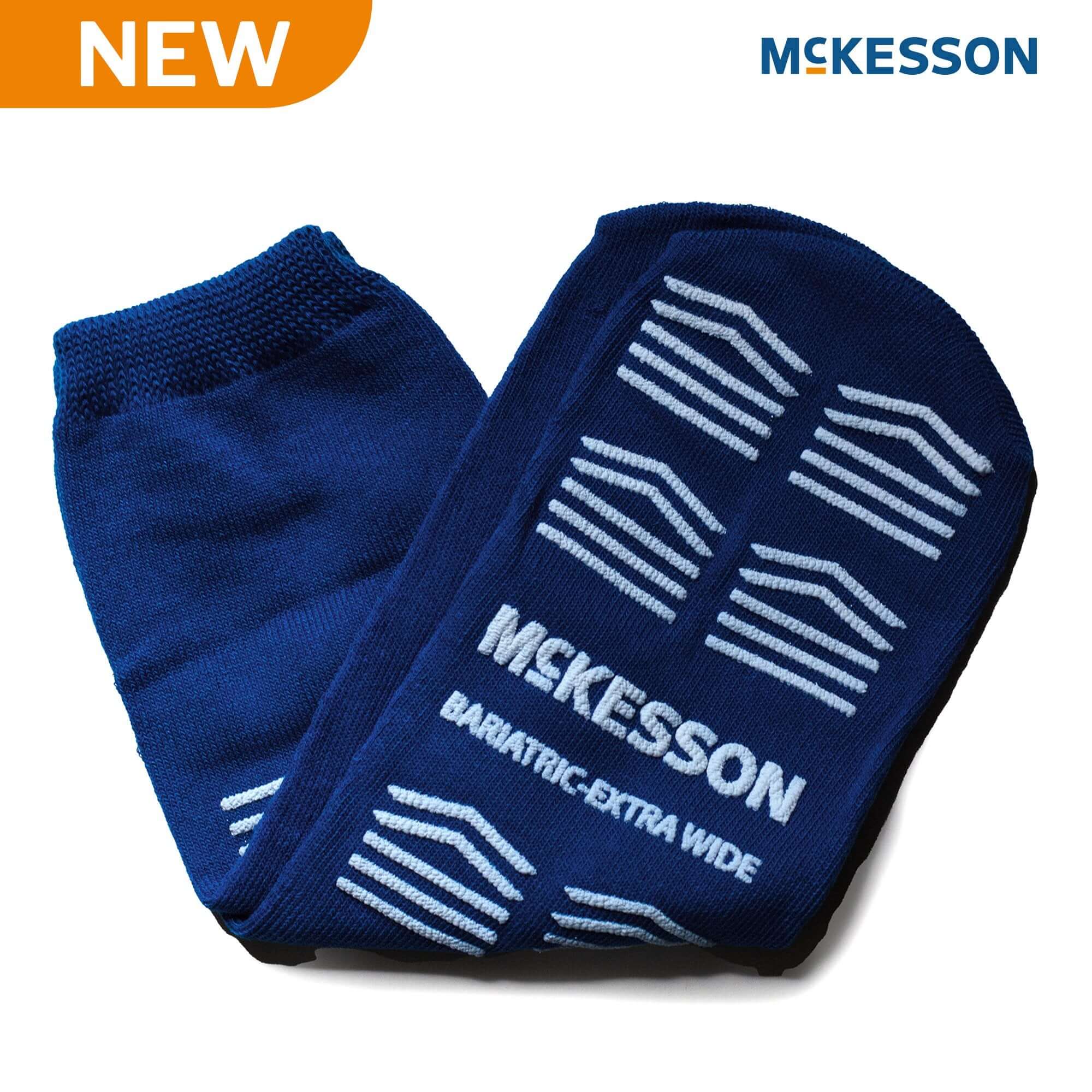 Slipper Socks McKesson Unisex Adult Bariatric / X-Wide Double Tread Single Patient Use Royal Blue | SurgiMac Dental Supply
