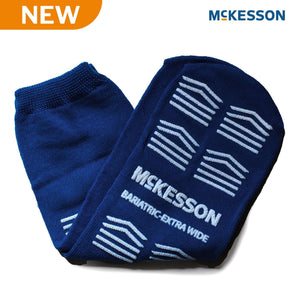 Slipper Socks McKesson Unisex Adult Bariatric / X-Wide Double Tread Single Patient Use Royal Blue | SurgiMac Dental Supply
