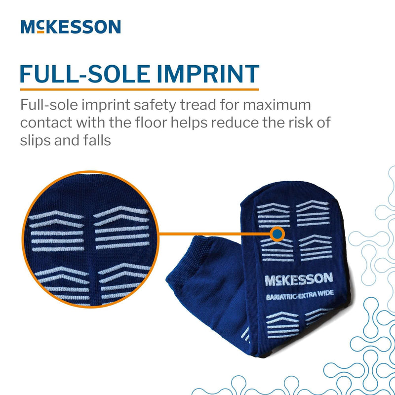 Slipper Socks McKesson Unisex Adult Bariatric / X-Wide Double Tread Single Patient Use Royal Blue | SurgiMac Dental Supply