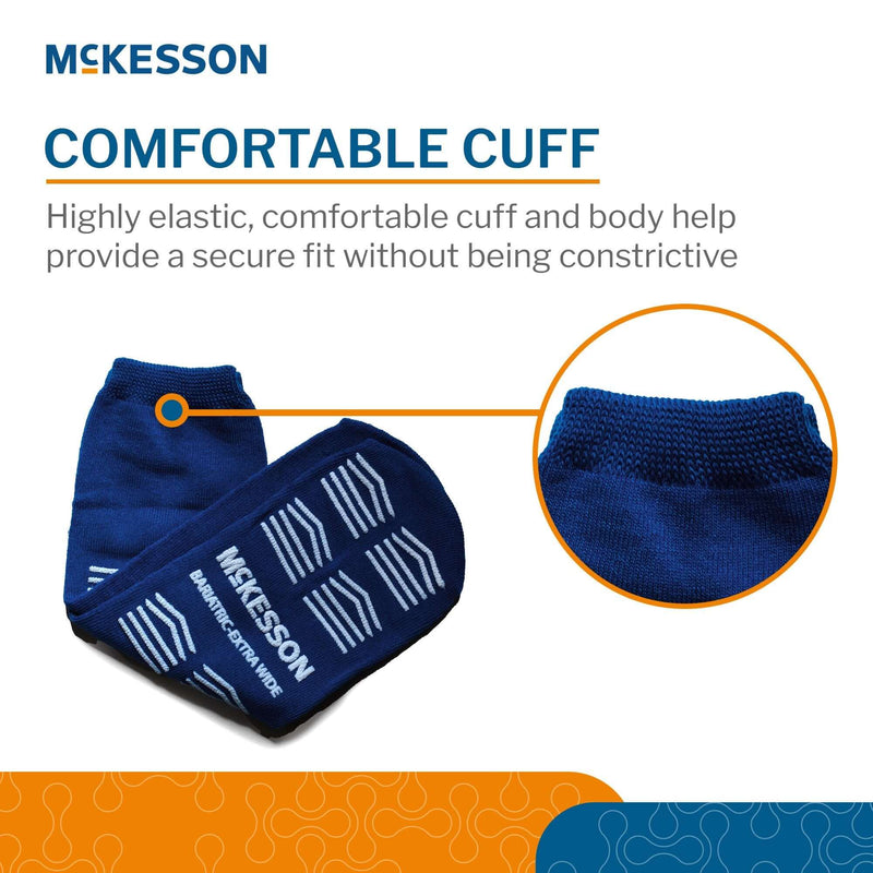 Slipper Socks McKesson Unisex Adult Bariatric / X-Wide Double Tread Single Patient Use Royal Blue | SurgiMac Dental Supply
