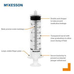 McKesson 60 mL Syringe Luer Lock Tip, Sterile, Disposable, Clear Barrel, Precise Dosing | SurgiMac Dental Supply