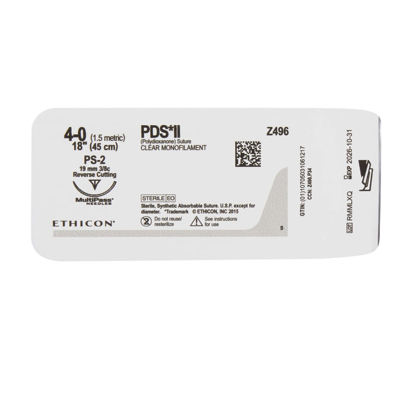 PDS™ II Polydioxanone PS-2 3/8 Circle Precision Reverse Cutting Needle Size 4-0 Monofilament | SurgiMac Dental Supply