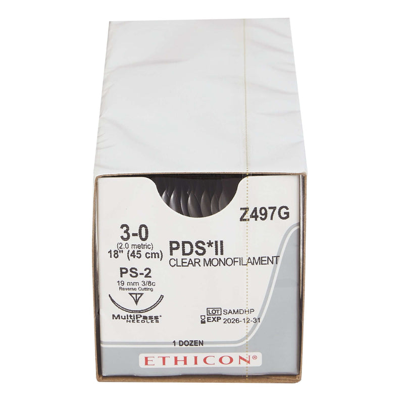 PDS™ II Polydioxanone PS-2 3/8 Circle Precision Reverse Cutting Needle Size 3-0 Monofilament | SurgiMac Dental Supply