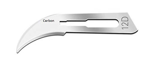 SurgiMac | #12D Sterile Carbon Steel Surgical Scalpel Blade | MacCut by SurgiMac | Box of 100 | MC-10-5212D