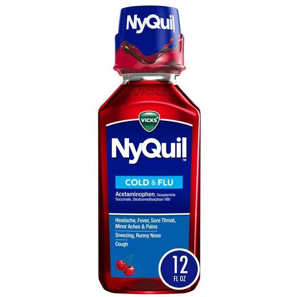 Procter & Gamble | Vicks Nyquil Liquid, Flu/Cold, Cherry, 12oz | 2390001427