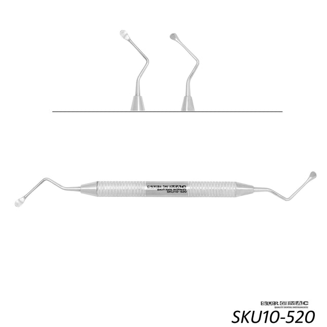 SurgiMac #12 Miller Surgical Curette,  35mm reach. 4.5 mm wide spoon, non-serrated ends, Stainless Steel, Air Series, 1/Pk