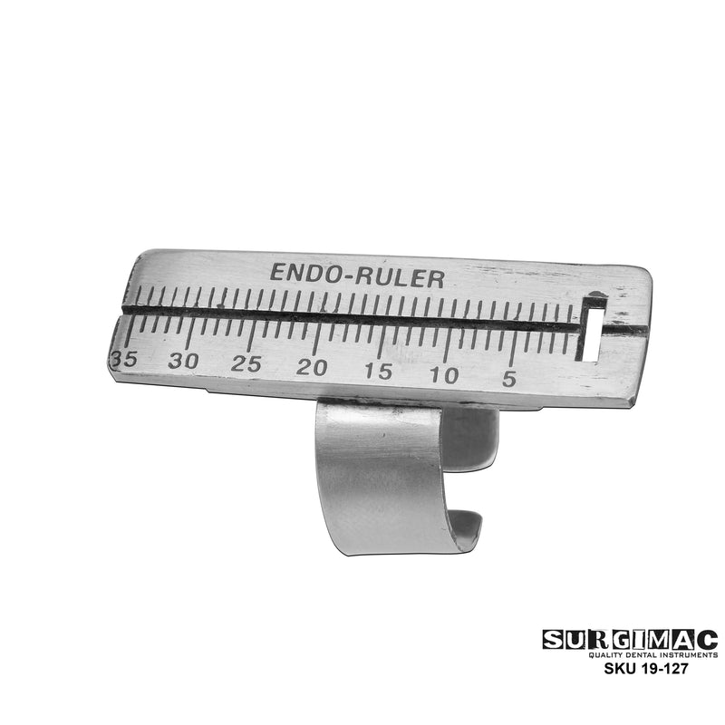 SurgiMac Endo Span Ruler with Adjustable Finger Ring, Stainless Steel, Eco Series, 1/Pk