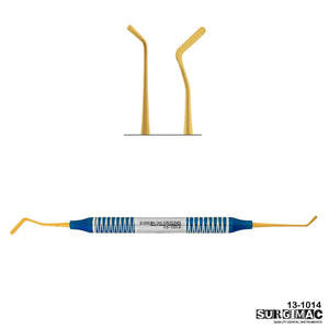 SurgiMac #2 Goldstein Flexi-Thin Composite, 2.5mm/_1.8mm, Blue Handle, Gold(TiN) tips, Double-Ended, Stainless Steel, Air Series, 1/Pk | SurgiMac Dental Supply