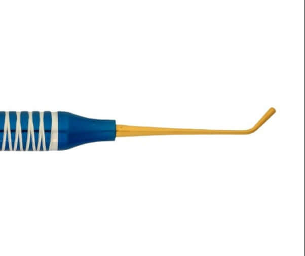 SurgiMac #2 Goldstein Flexi-Thin Composite, 2.5mm/_1.8mm, Blue Handle, Gold(TiN) tips, Double-Ended, Stainless Steel, Air Series, 1/Pk | SurgiMac Dental Supply