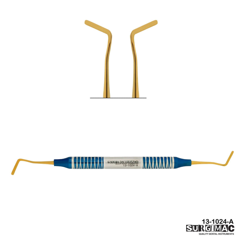 SurgiMac #4 Goldstein Flexi-Thin Composite Instrument, Blue Handle, Gold (TiN) Tips, Restorative Instruments, Stainless Steel, Air Series, 1/Pk | SurgiMac Dental Supply