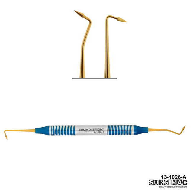SurgiMac #6 Goldstein Flexi-Thin Composite, 2.2mm/_2.0mm, Blue Handle, Gold Tips, Restorative Instruments, Stainless Steel, Air Series, 1/Pk | SurgiMac Dental Supply