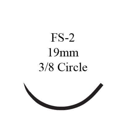 PDS™ II Polydioxanone FS-2 3/8 Circle Reverse Cutting Needle Size 3-0 Monofilament | SurgiMac Dental Supply