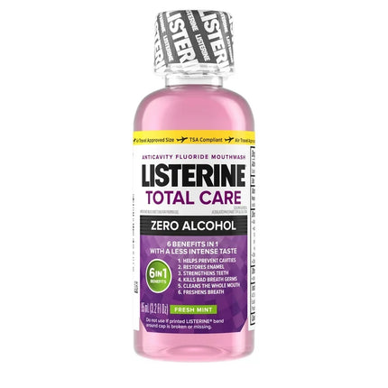 Listerine Total Care Zero Mouthwash, Alcohol Free, Fresh Mint, 95mL (3.2 oz), 24/cs