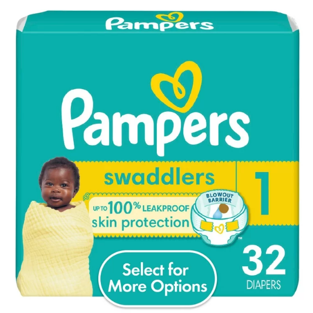 Procter & Gamble | Pampers Swaddlers Newborn Diapers Size 1, 32/pk, 4pk/cs | 3700082836