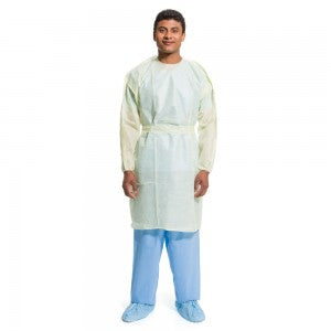 O&M Halyard Inc | Protective Procedure Gown Halyard Basics Yellow NonSterile AAMI Level 2 Disposable | 13961-BG10