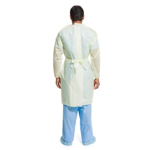 Protective Procedure Gown Halyard Basics Yellow NonSterile AAMI Level 2 Disposable 13961-BG10