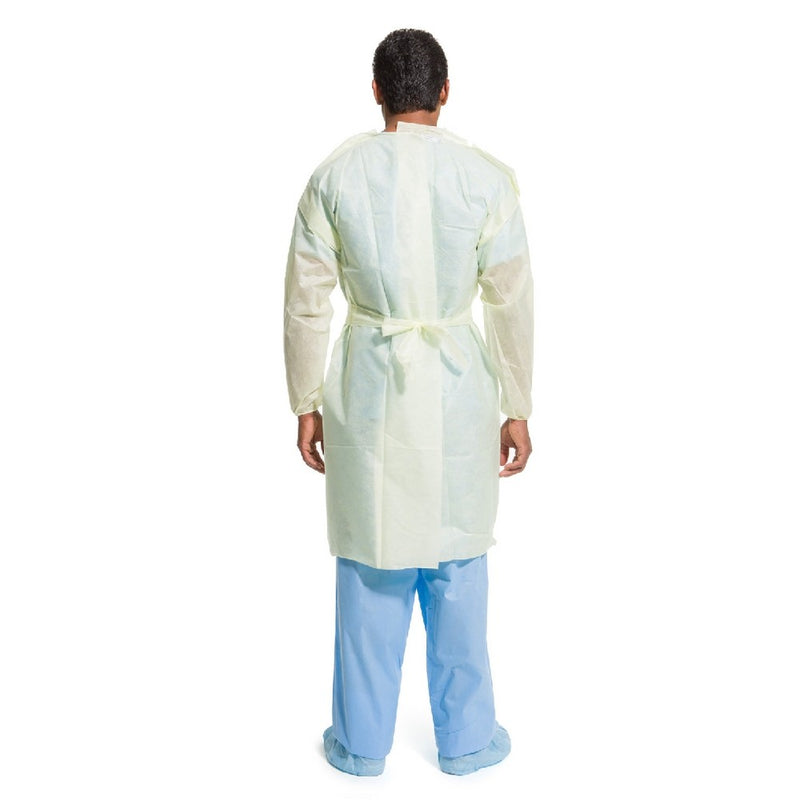 Protective Procedure Gown Halyard Basics Yellow NonSterile AAMI Level 2 Disposable 13961-BG10