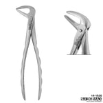 SurgiMac #74N Extracting Forceps, Lower Incisor, Serrated tips, Canine, Premolar and Root, Stainless Steel, Air Series, 1/pk