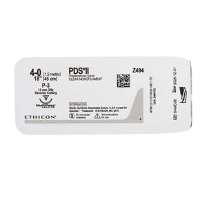 PDS II Polydioxanone P-3 3/8 Circle Precision Reverse Cutting Needle Size 4-0 Monofilament | SurgiMac Dental Supply
