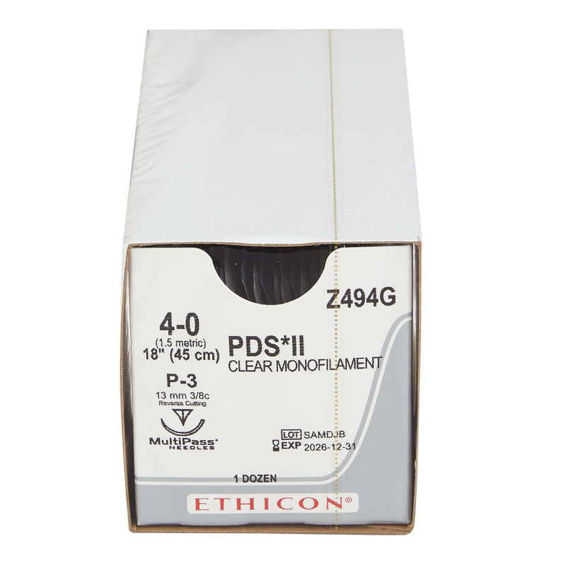 PDS II Polydioxanone P-3 3/8 Circle Precision Reverse Cutting Needle Size 4-0 Monofilament | SurgiMac Dental Supply