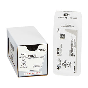 PDS II Polydioxanone P-3 3/8 Circle Precision Reverse Cutting Needle Size 4-0 Monofilament | SurgiMac Dental Supply