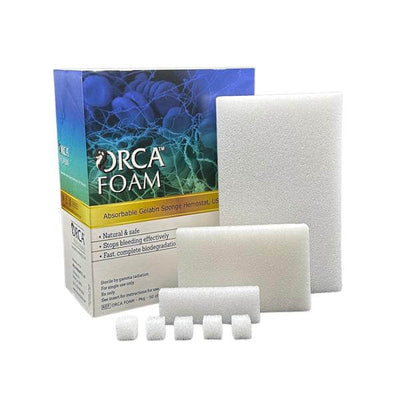 ORCA Foam, Porcine Gelatin Hemostatic Sponges, Size 50, 80mm x 50mm x 10mm, 10/bx