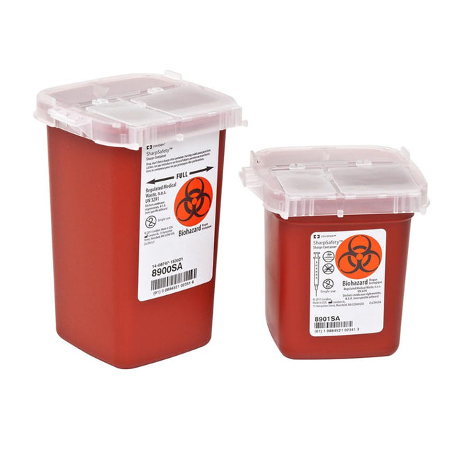 Cardinal Health | Kendall Phlebotomy Containers 1 Qt. Phlebotomy Sharps Container, Red | 8900SA-1