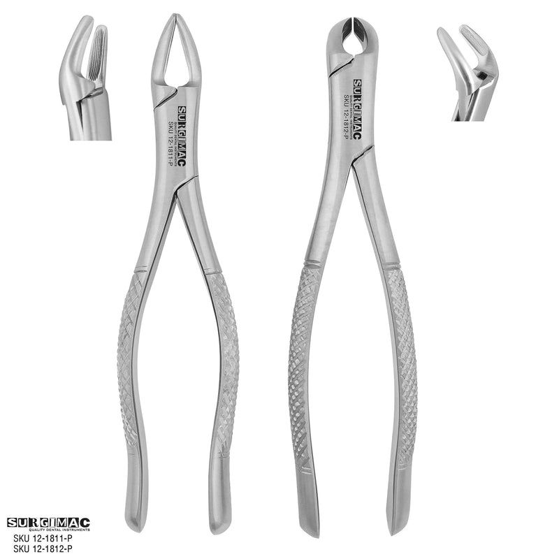 SurgiMac #150S & 151S Pedo Forceps for Child Extraction, Stainless Steel, Pro Series, 2/Pk | SurgiMac Dental Supply