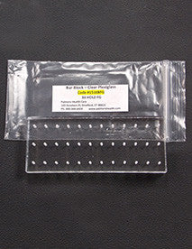 Plexiglas, Clear, 36 Hole Bur Blocks, 5" x 2" x 1/2", 10/16 Hole Spacing