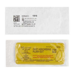 Fast Absorbing Gut Plain Gut PC-1 3/8 Circle Precision Conventional Cutting Needle Size 5-0 | SurgiMac Dental Supply