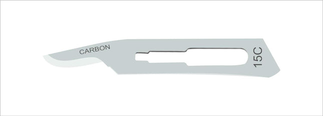 SurgiMac | #15C Sterile Carbon Steel Surgical Scalpel Blade | MacCut by SurgiMac | Box of 100 | MC-10-5215C