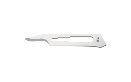 SurgiMac | #15C Sterile Carbon Steel Surgical Scalpel Blade | MacCut by SurgiMac | Box of 100 | MC-10-5215C