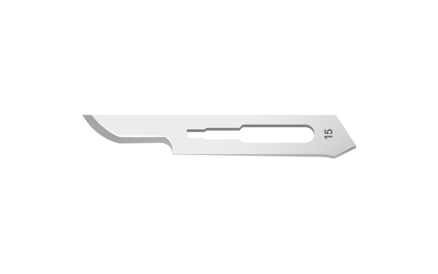 SurgiMac | #15 Sterile Stainless Steel Surgical Scalpel Blade | MacCut by SurgiMac | Box of 100 | MC-10-1215