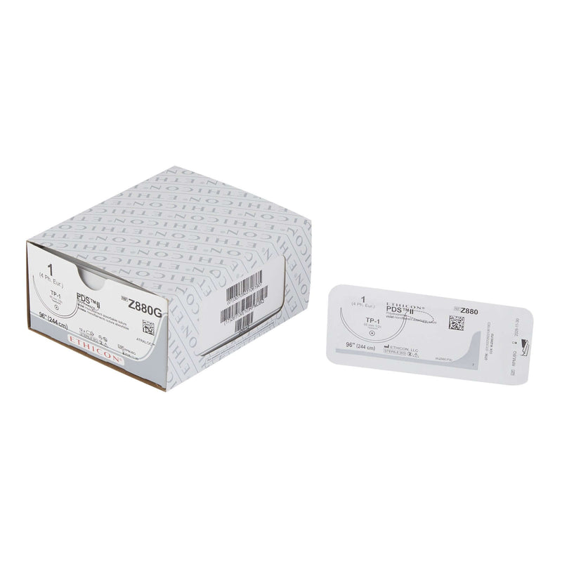 PDS™ II Polydioxanone TP-1 1/2 Circle Taper Point Needle Size 1 Monofilament | SurgiMac Dental Supply