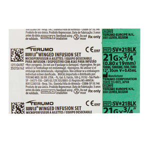 Terumo Infusion Set Surflo 21 Gauge 3/4 Inch 12 Inch Tubing Without Port | SurgiMac Dental Supply