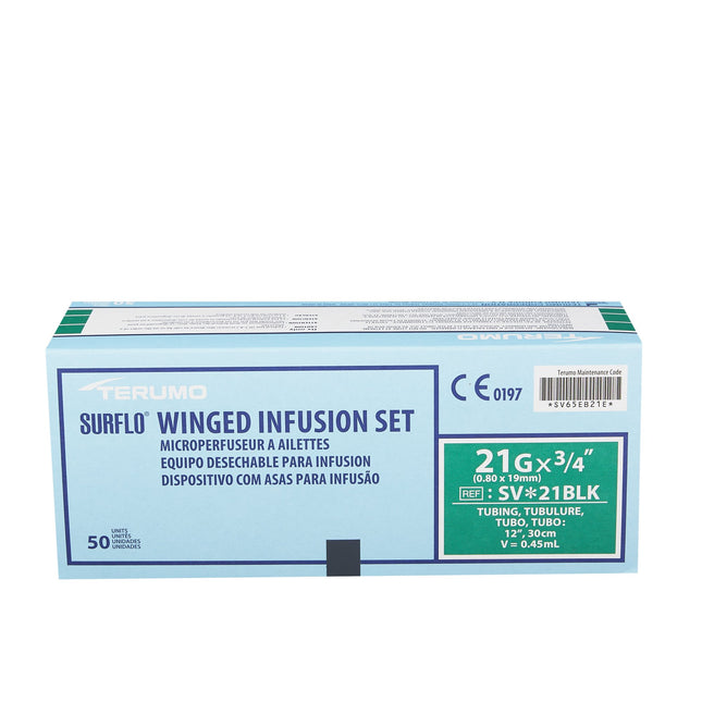 Terumo Medical | Terumo Infusion Set Surflo 21 Gauge 3/4 Inch 12 Inch Tubing Without Port | SV-21BLK