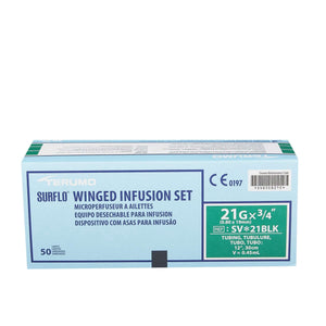 Terumo Infusion Set Surflo 21 Gauge 3/4 Inch 12 Inch Tubing Without Port | SurgiMac Dental Supply