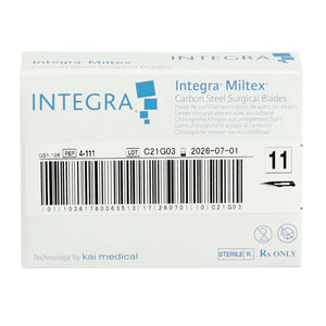 Miltex #11 Sterile Carbon Steel Surgical Scalpel Blade, Box of 100 blades | SurgiMac Dental Supply