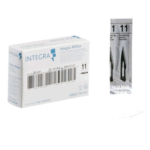 Miltex #11 Sterile Carbon Steel Surgical Scalpel Blade, Box of 100 blades | SurgiMac Dental Supply