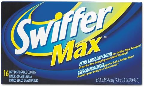 Procter & Gamble | Swiffer Dry Cloths, Disposable, Max RTU 3-75, 16/pk, 6 pk/cs | 3700037109