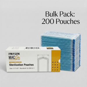 SurgiMac Self Seal Sterilization Pouch, Self-Sealing, Paper/Blue film, MacSafe, 200/Pk, 10pk/Case