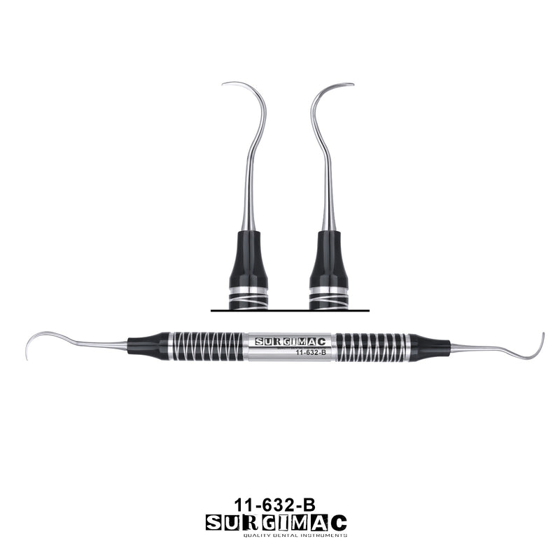 SurgiMac #17S/18S McCall Curette, Black(TiN), Double-Ended, Stainless Steel, Air Series, 1/Pk | SurgiMac Dental Supply
