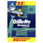 Gillette | Gillette Sensor2 Plus Pivoting Head and Lubrastrip Men's Disposable Razors, 52 ct. | 18384