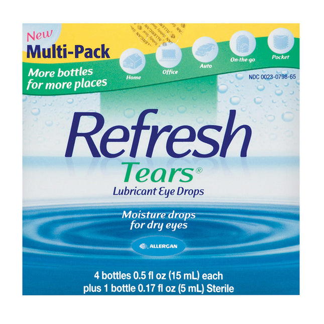 Refresh | Refresh Tears Lubricant Eye Drops Multipack, 4 ct./0.5 fl. oz. with Sterile Drops Bottle, 0.17 oz. | 18928