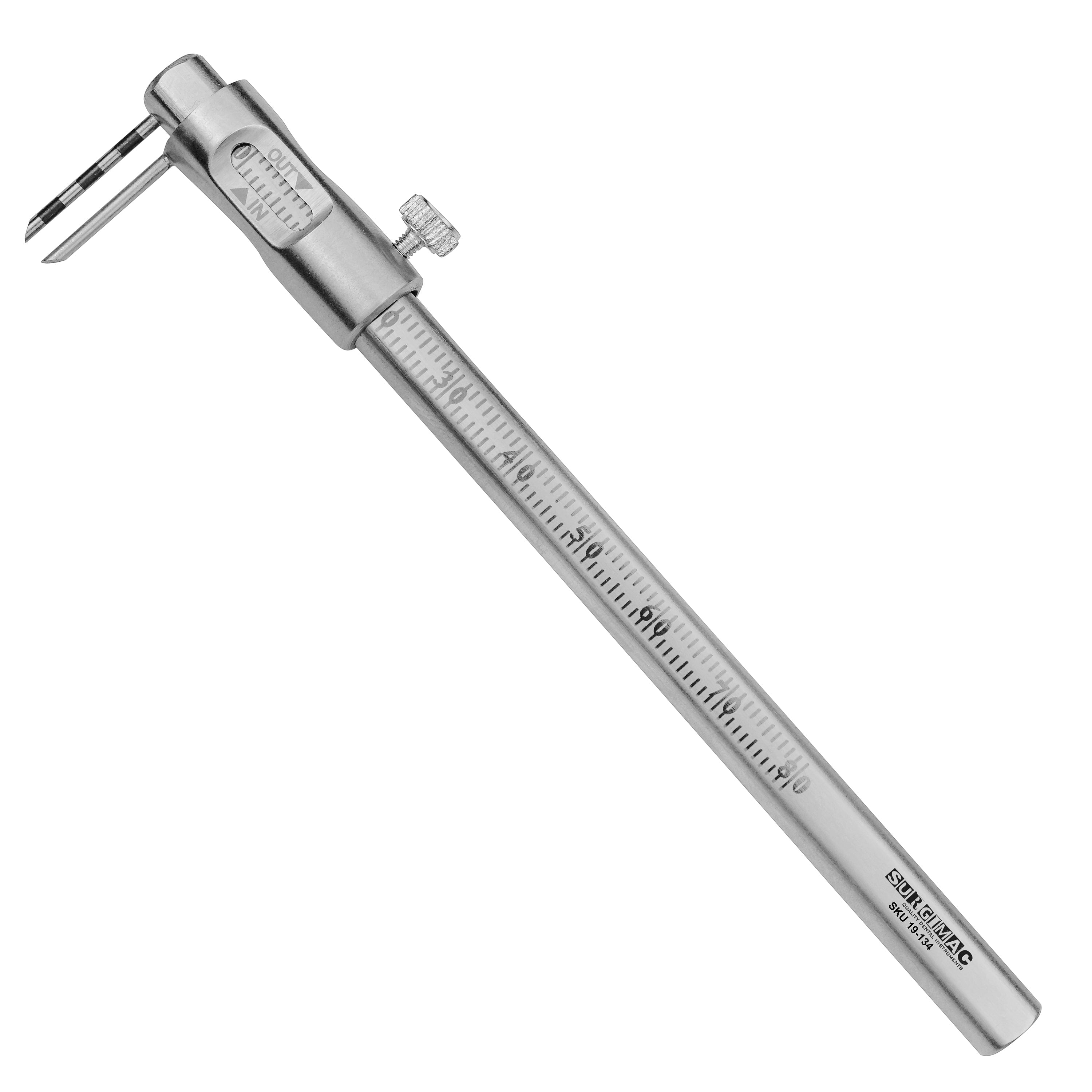 SurgiMac Micro Boley Gauge, Straight, 0-80 mm, Stainless Steel, Pro Series, 1/Pk